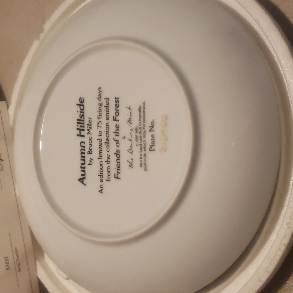 AUTUMN HILLSIDE COLLECTOR PLATE - Picture 4 of 5